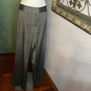 Anne Klein Grey/black Herringbone Dress Pants with wide legs Sz 14